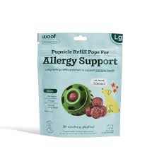 Bag of Allergy & Immunity Pops for dogs, featuring calming vitamin pops, supports allergies and immune health with high-quality ingredients.