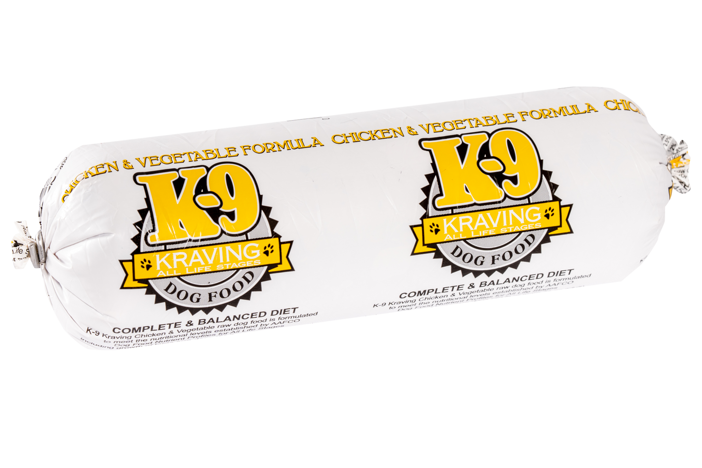 K-9 Kraving Chicken & Vegetable Formula Raw Dog Food Packaging
