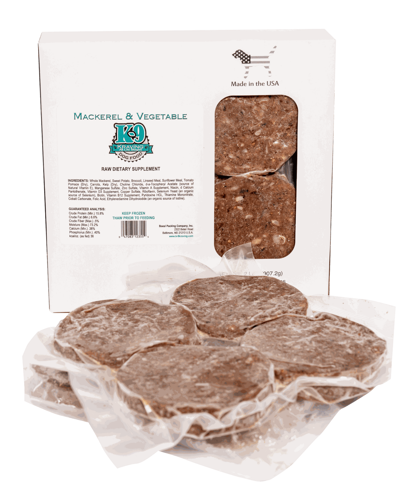 Mackerel & Vegetable Raw Dog Food Pack with Frozen Patties