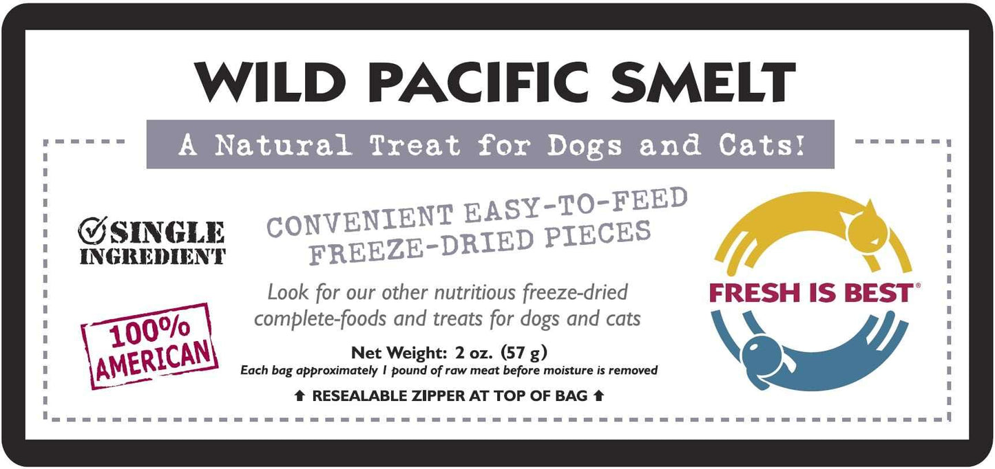 Freeze Dried Wild Pacific Smelt DFW Raw Dog Food Fresh Is Best Freeze Dried Treats Freeze Dried Wild Pacific Smelt