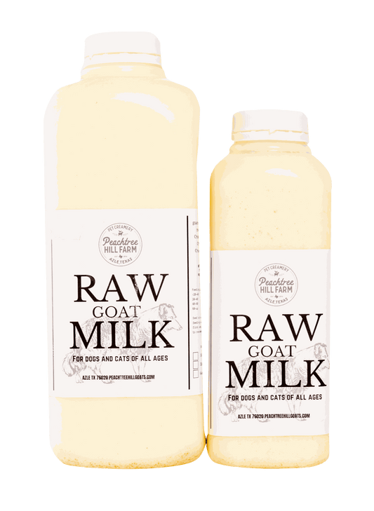 Raw Goat's Milk DFW Raw Dog Food Peachtree Hill Farm Frozen Supplement Raw Goats Milk