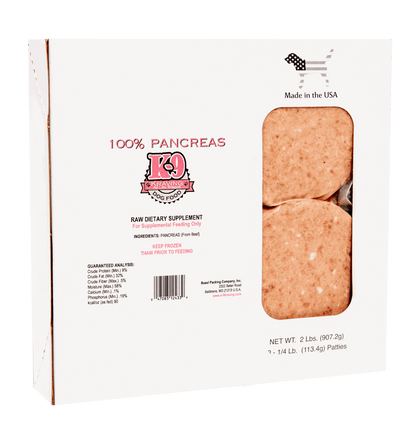 K-9 Kraving Ground Beef Pancreas for Dogs in Packaging - Nutrient-Dense Raw Supplement