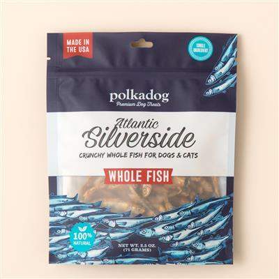 Silverside Whole Fish Dog Treats DFW Raw Dog Food PolkaDog Bakery Dry Treats Fish Dog Treats