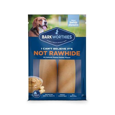 I Can't Believe It's Not Rawhide Rolls Peanut Butter DFW Raw Dog Food Barkworthies Dry Treats Rawhide Rolls Peanut Butter