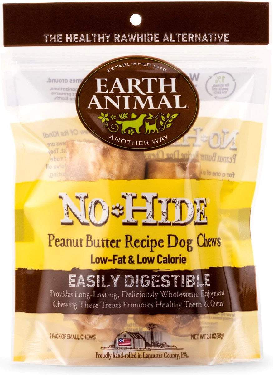 Peanut Butter Chew DFW Raw Dog Food Earth Animal Dry Treats -Hide Peanut Butter Chew