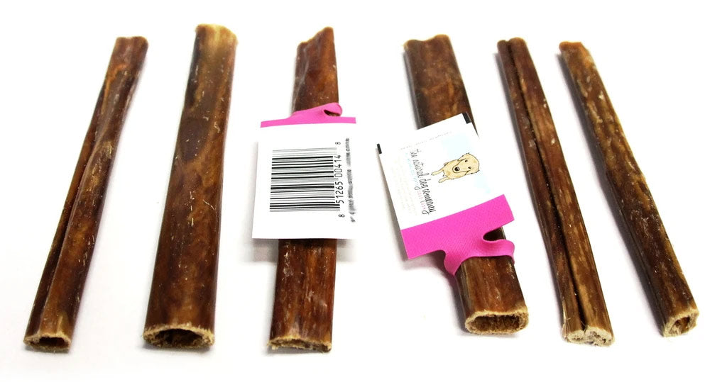 6-inch hollow tubular beef gullet sticks dog chews made from 100% beef esophagus