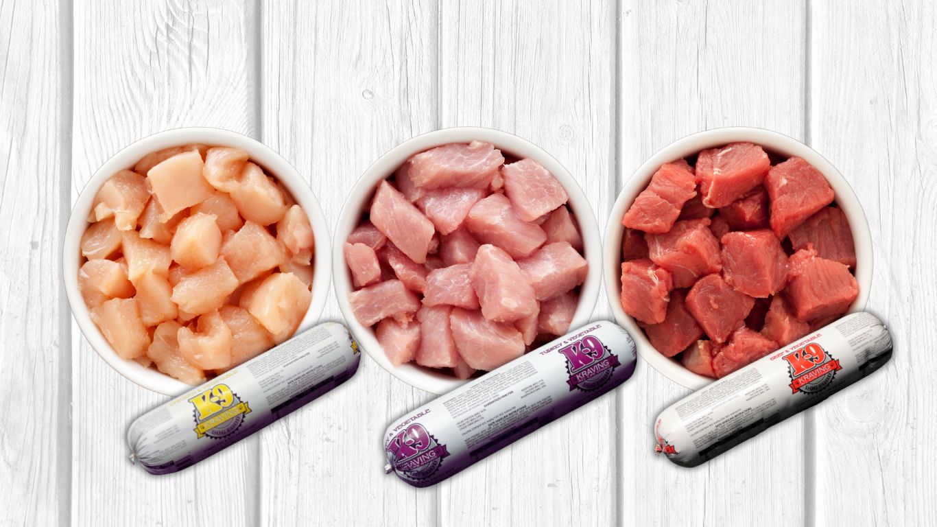 Turkey, Chicken, Beef Raw Dog Food