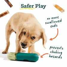 BullySafe chew holder for dogs promoting safer play and reducing choking hazards with Woof Bully Sticks.