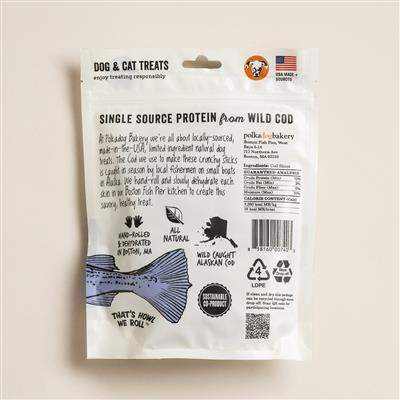 Cod Skins Jerky Crunchy Dog Treats made from wild-caught Alaskan cod skin
