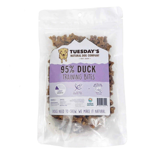 Duck Training Bites small bone-shaped treats made with duck for dogs with allergies and sensitive stomachs