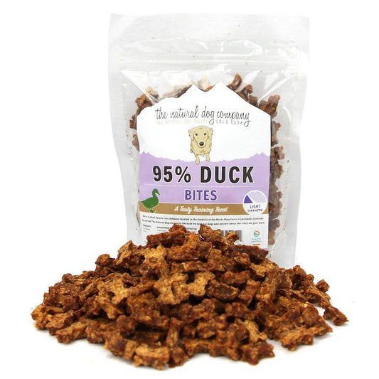 95% duck training bites dog treats in bone-shaped pieces for sensitive stomachs and allergy-prone dogs