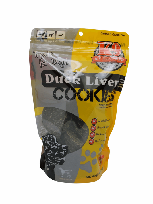 Duck Liver K-9 Cookies 8oz Bag Front