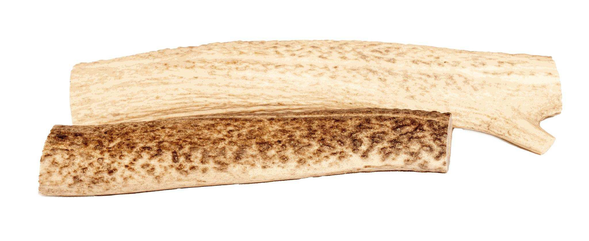 Naturally shed elk antlers for dogs, durable and mess-free chew toy.