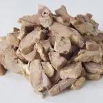 Freeze dried lamb heart bites for pets.