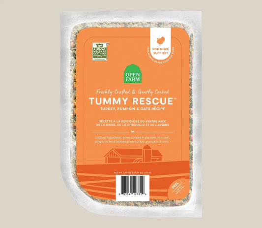 Tummy Rescue Dog Food fresh turkey pumpkin oats recipe frozen pouch