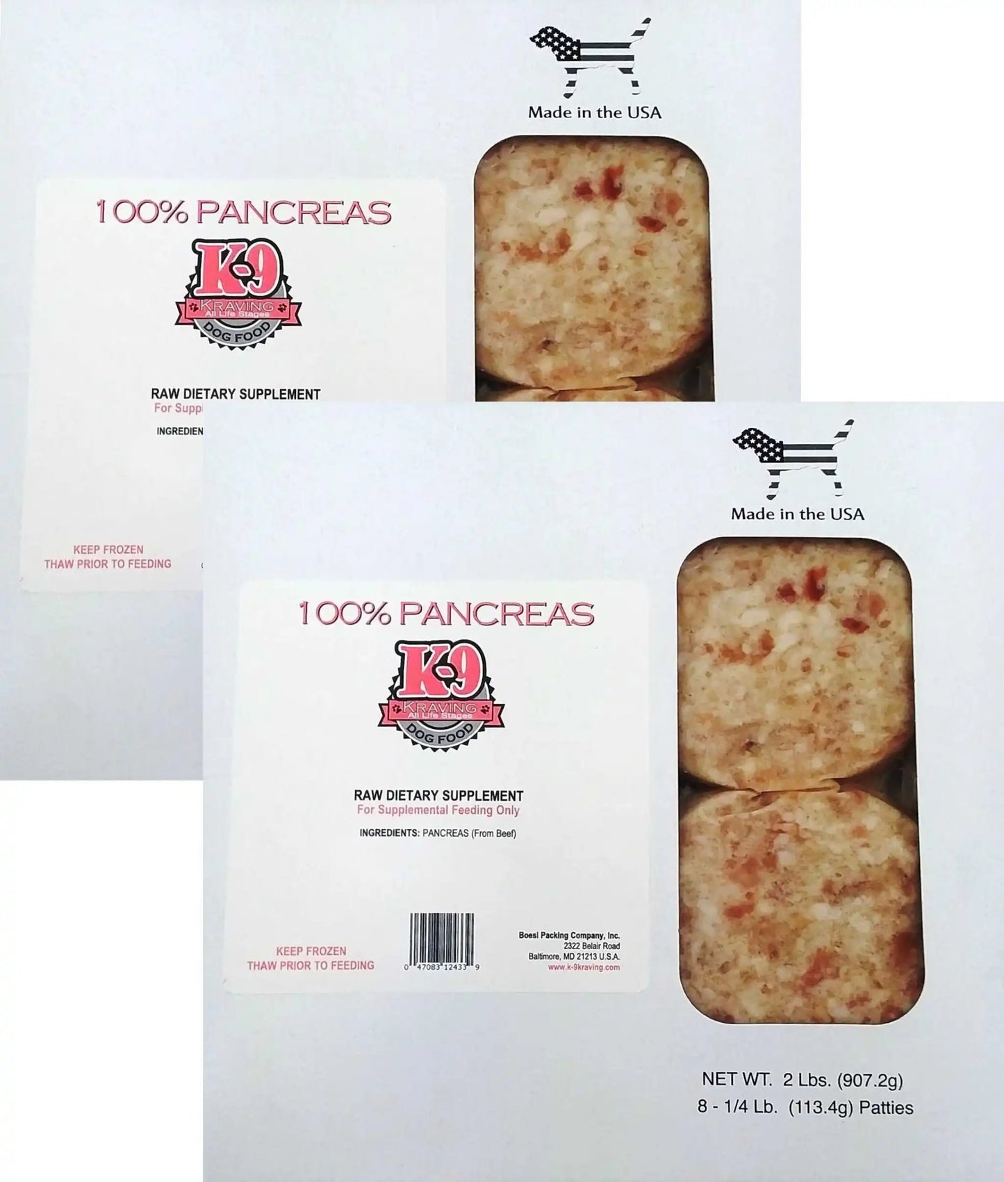 Pancreas Raw Dog Food K9 Kraving Ground Beef Pancreas DFW Raw DFW