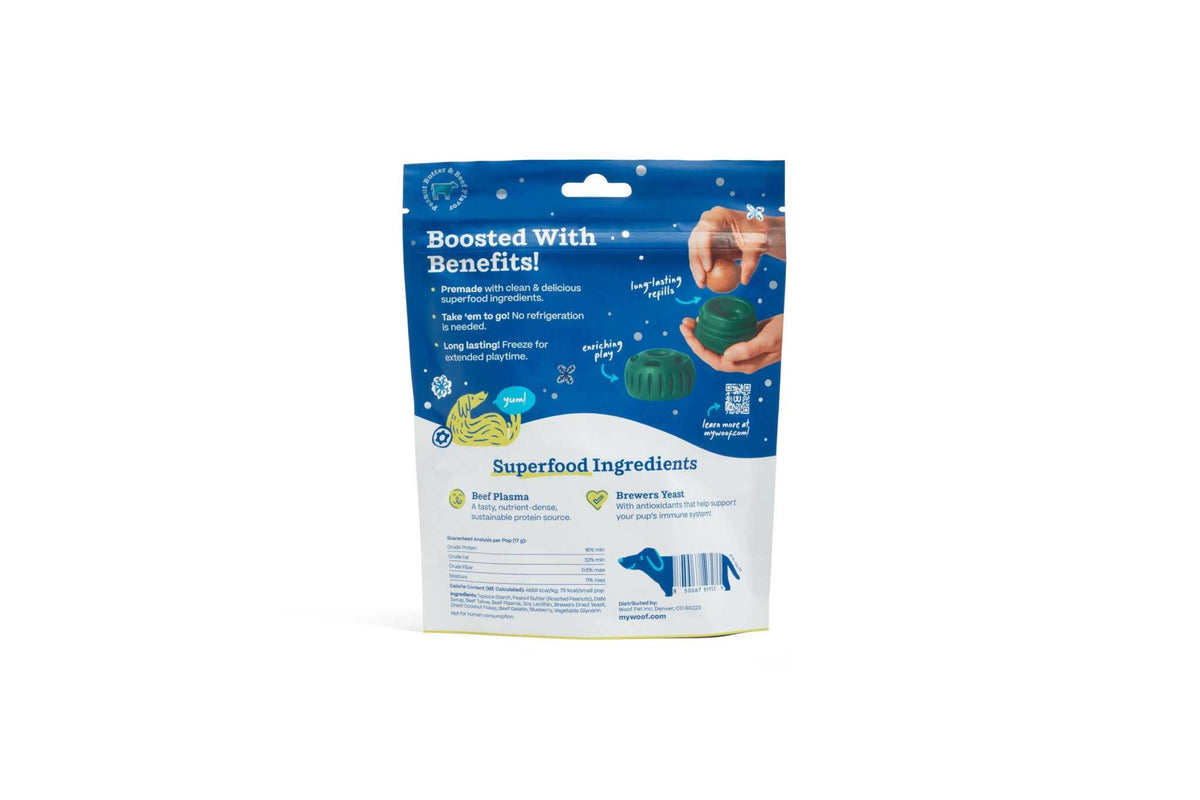 Pupsicle Jingle Pops limited edition holiday dog treat packaging showing superfood ingredients and benefits