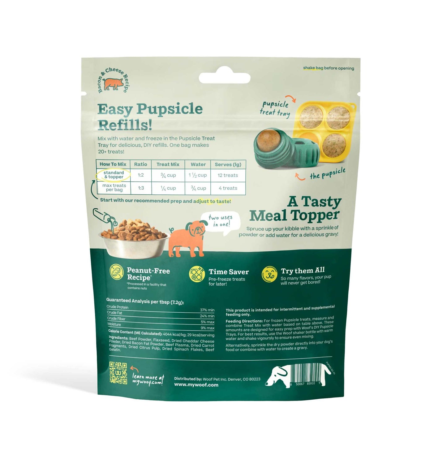 Pupsicle Treat Mix for making easy homemade pup ice pops and meal toppers