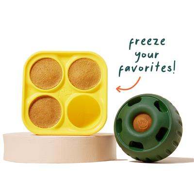 Freezable Pupsicle Treat Tray for DIY dog treats made of food-grade silicone.