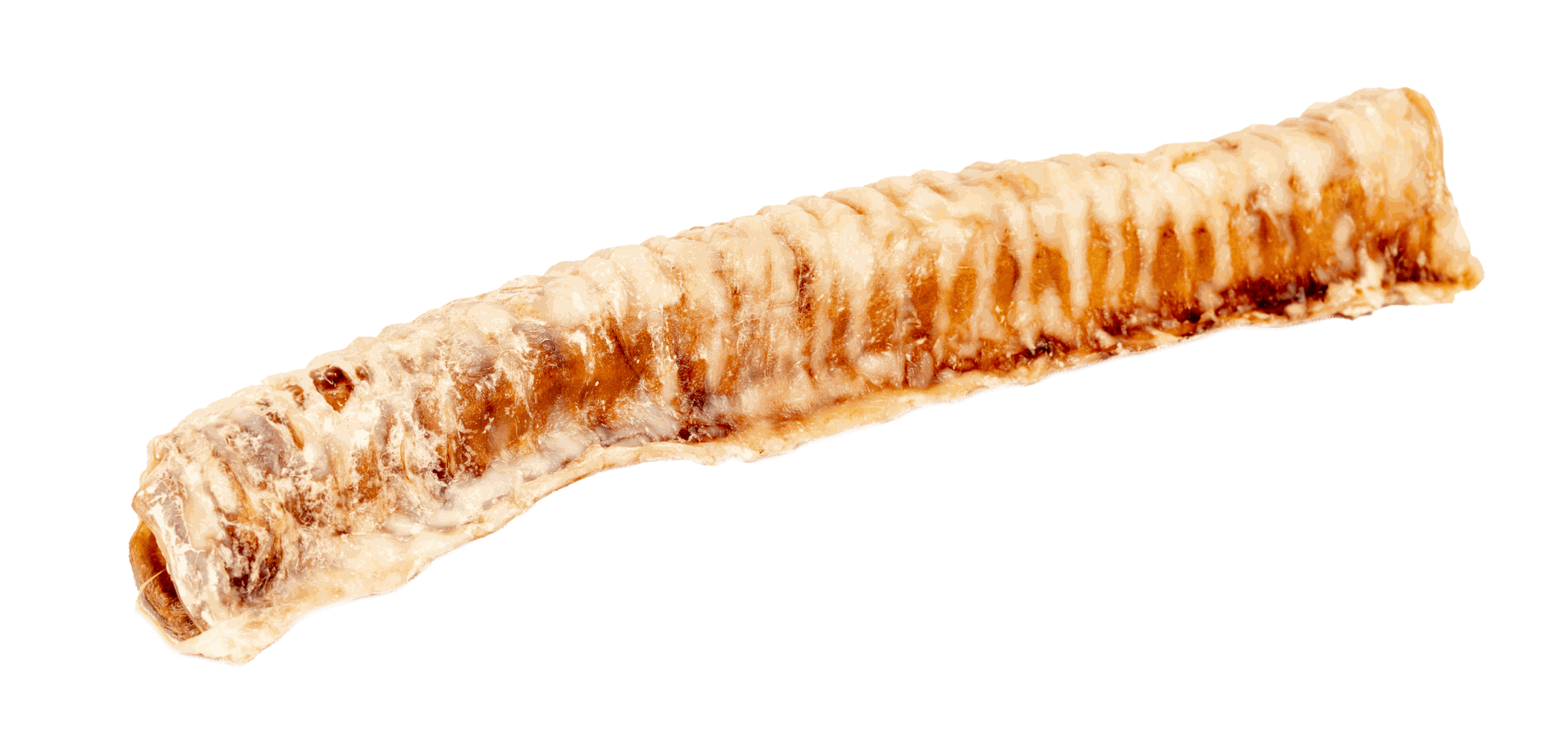 Dried beef trachea chew treat for dogs, natural joint support.