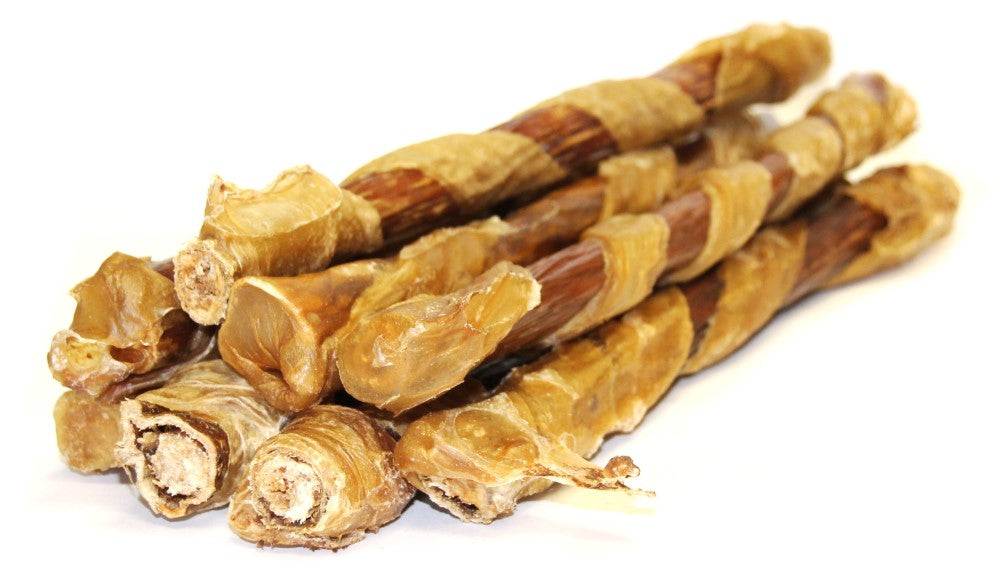 Tremenda Chewy Bulls durable beef dog chew treats for large dogs made from beef gullet and bladder