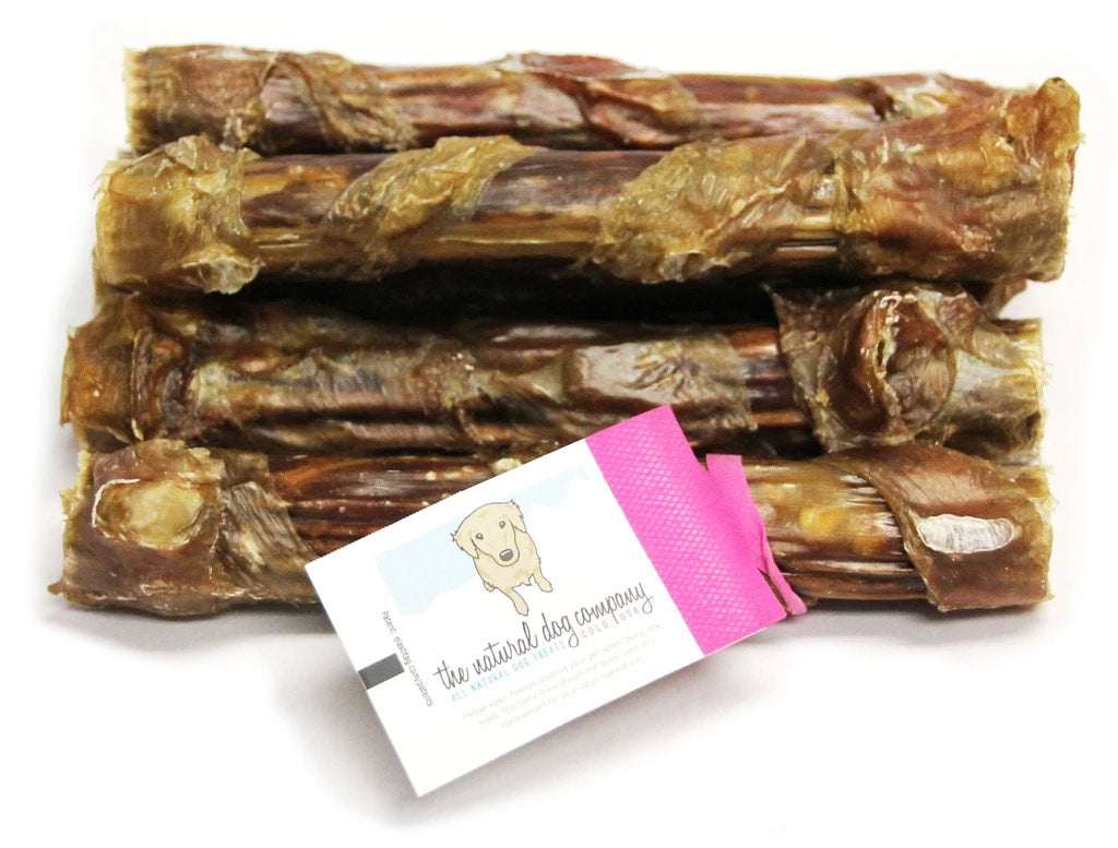 Tremenda Chewy Bulls natural beef dog chews for medium to large dogs packed in a bundle