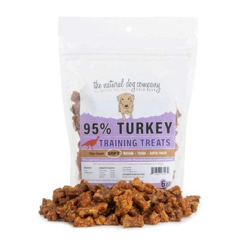 Turkey Training Bites soft dog treats made with 95% turkey in bone-shaped pieces for training and sensitive dogs