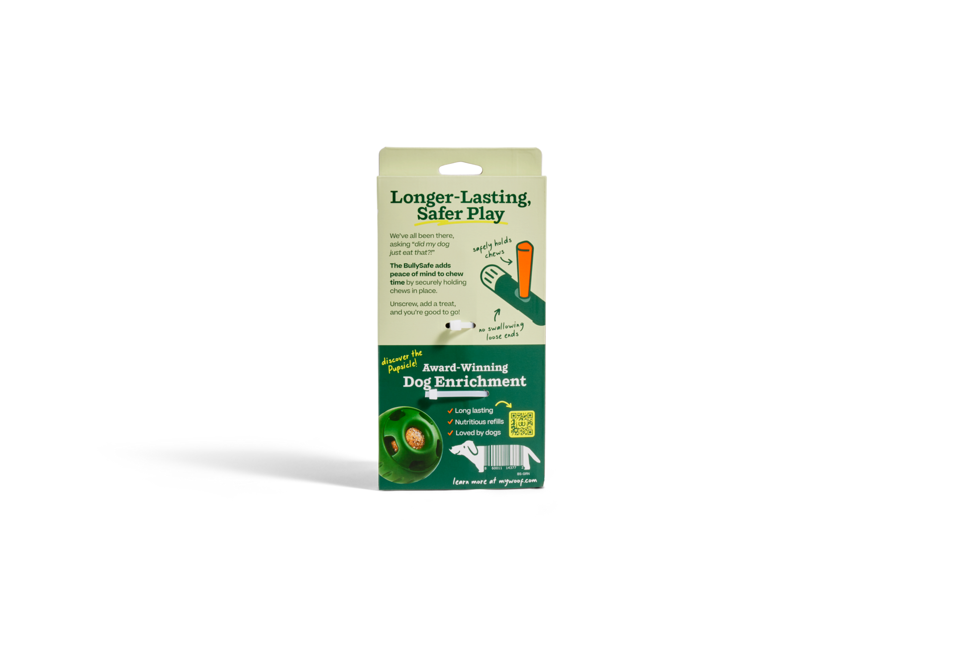 BullySafe chew holder packaging for durable and safer dog play.