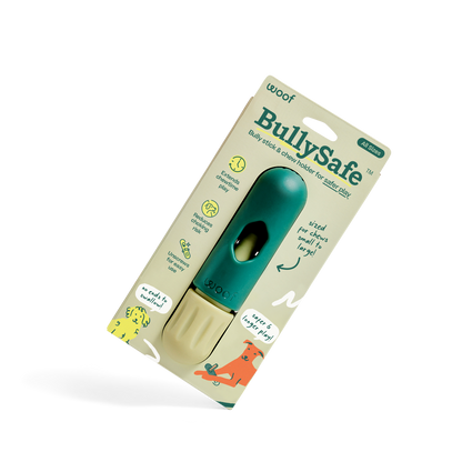 BullySafe durable chew holder for safer dog play.