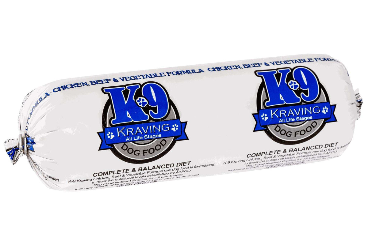 Raw chicken and beef dog food with vegetables for all life stages