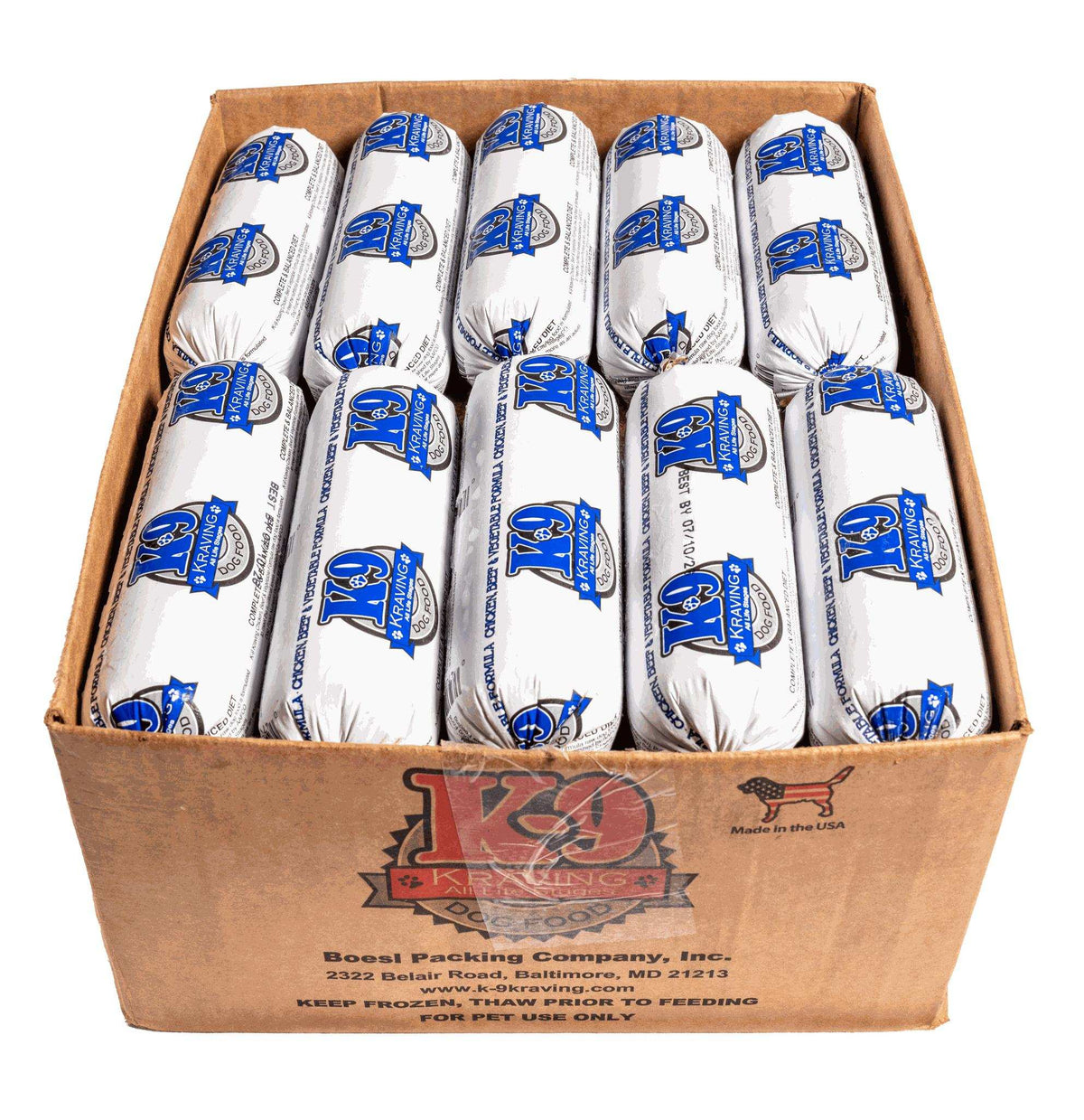 Raw dog food with chicken, beef, and vegetables in a balanced, grain-free diet