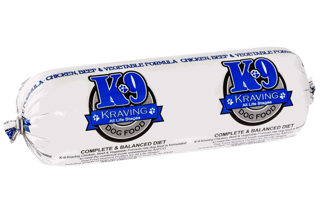 Raw chicken and beef dog food with vegetables for all life stages