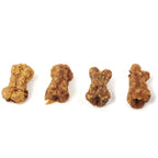 Chicken Training Bites, brown textured dog treats shaped like small bones with a rough, crumbly surface.