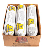 Raw dog food Chicken rolls in white plastic packaging with bold yellow-and-black K-9 Kraving branding, packed three to a box.
