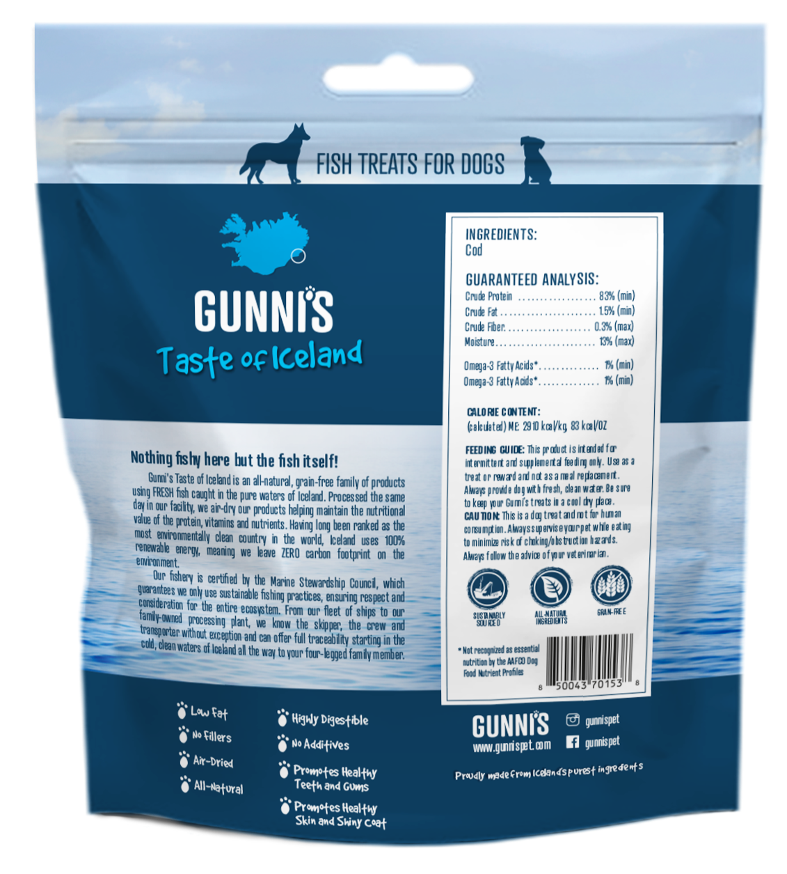 Cod Baby Bites high-protein fish dog treats for training and rewards