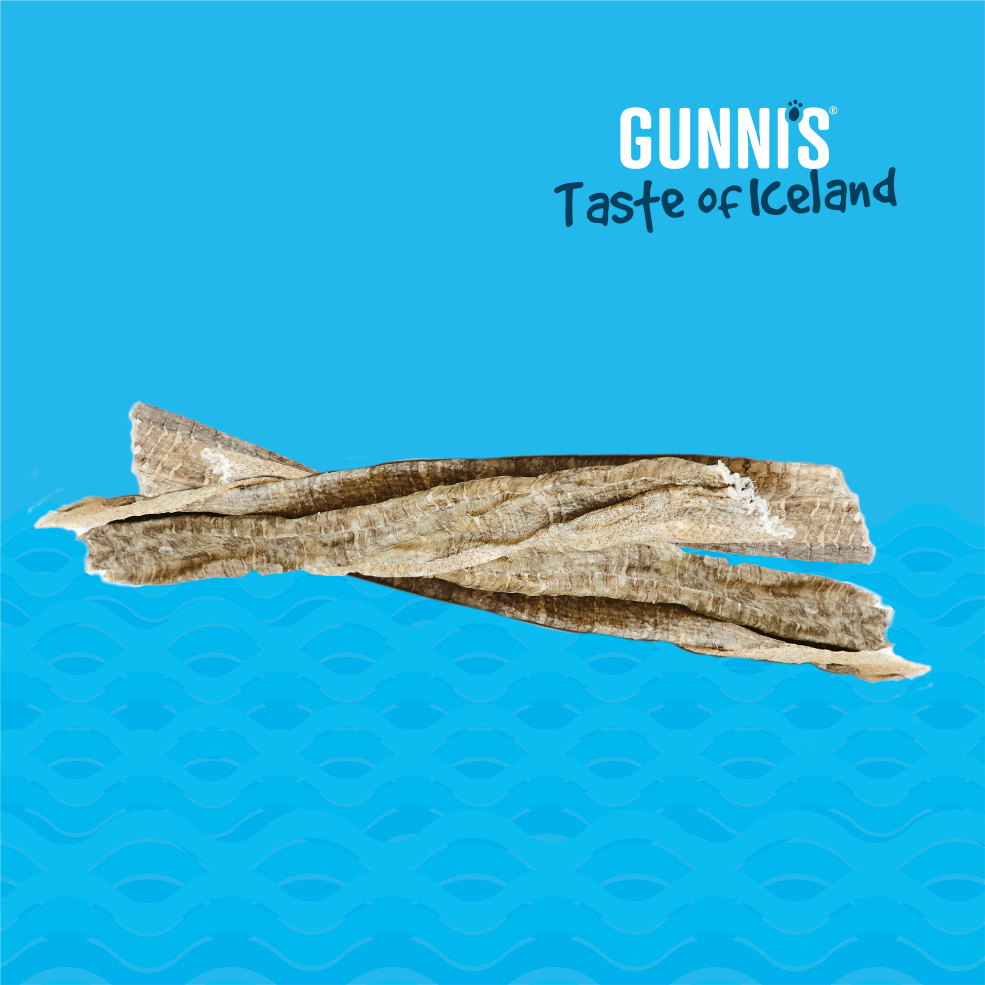 Long air-dried cod skin strips dog chews rich in collagen and omega-3s