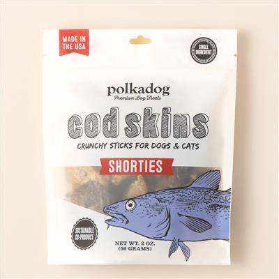 Cod Skins Jerky Crunchy Natural Dog Treats Made in USA with Wild Caught Alaskan Cod Skin