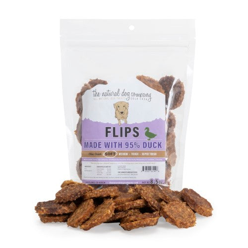 Duck Flips soft dog treats made with 95% duck for picky and sensitive dogs