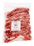 Duck Necks are red and cream raw meat pieces in a clear plastic bag, labeled K-9 Kraving.