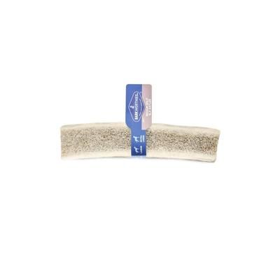 Barkworthies Elk Antler Split dog chew with exposed marrow center.