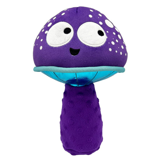 Fetchies Shroom Dog Toy soft plush mushroom with squeaker for dogs