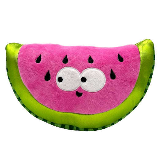 Fetchies Water Melon Dog Toy soft plush with squeaker, durable mesh, safe non-toxic materials, available in small and large sizes