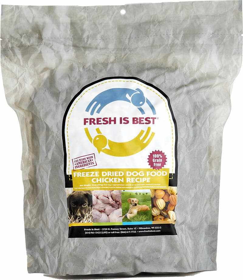 Freeze Dried Chicken Dog Food bag by Fresh Is Best, premium raw nutrition.
