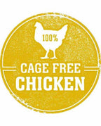 100% cage-free chicken emblem for freeze dried chicken livers.