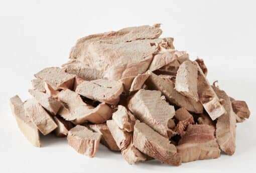 Freeze dried venison heart fillets for pets, nutrient-rich single-ingredient treats.