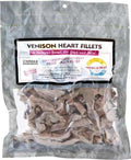 Freeze-dried venison heart fillets for dogs and cats, nutrient-rich and single-ingredient treat.