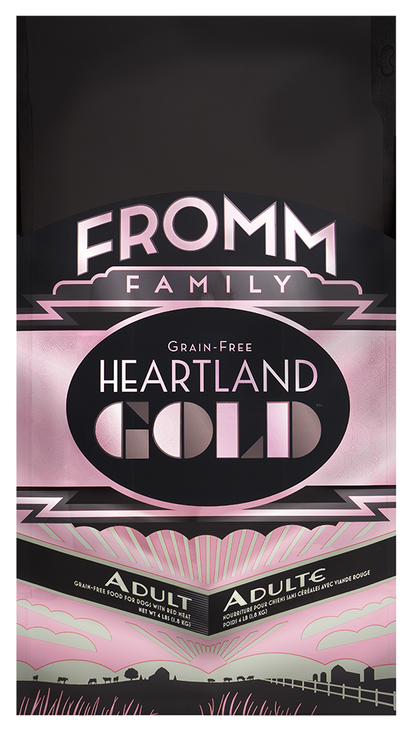 Heartland Gold Adult grain-free red meat dog food with beef, pork, lamb, and probiotics for digestion