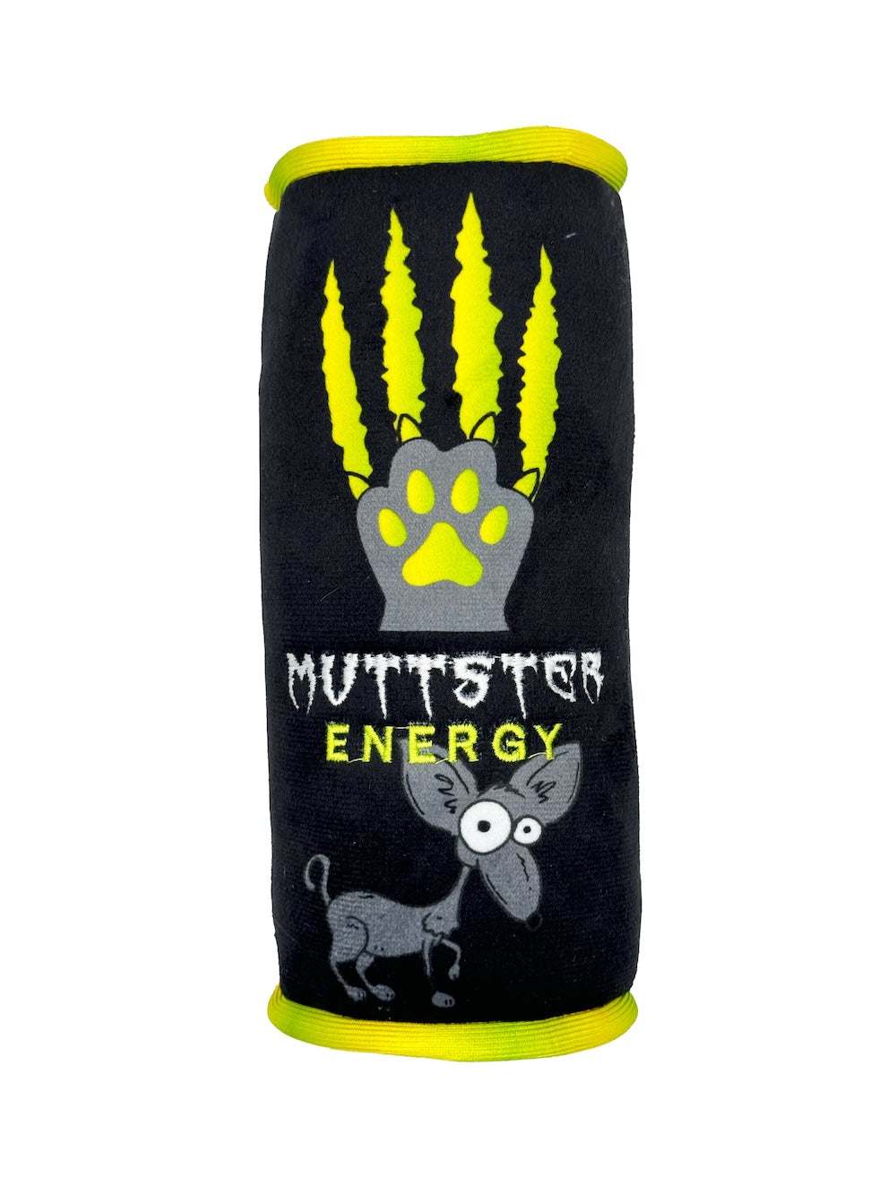 Muttslter Energy Dog Toy soft plush squeaky toy with reinforced seams for dogs