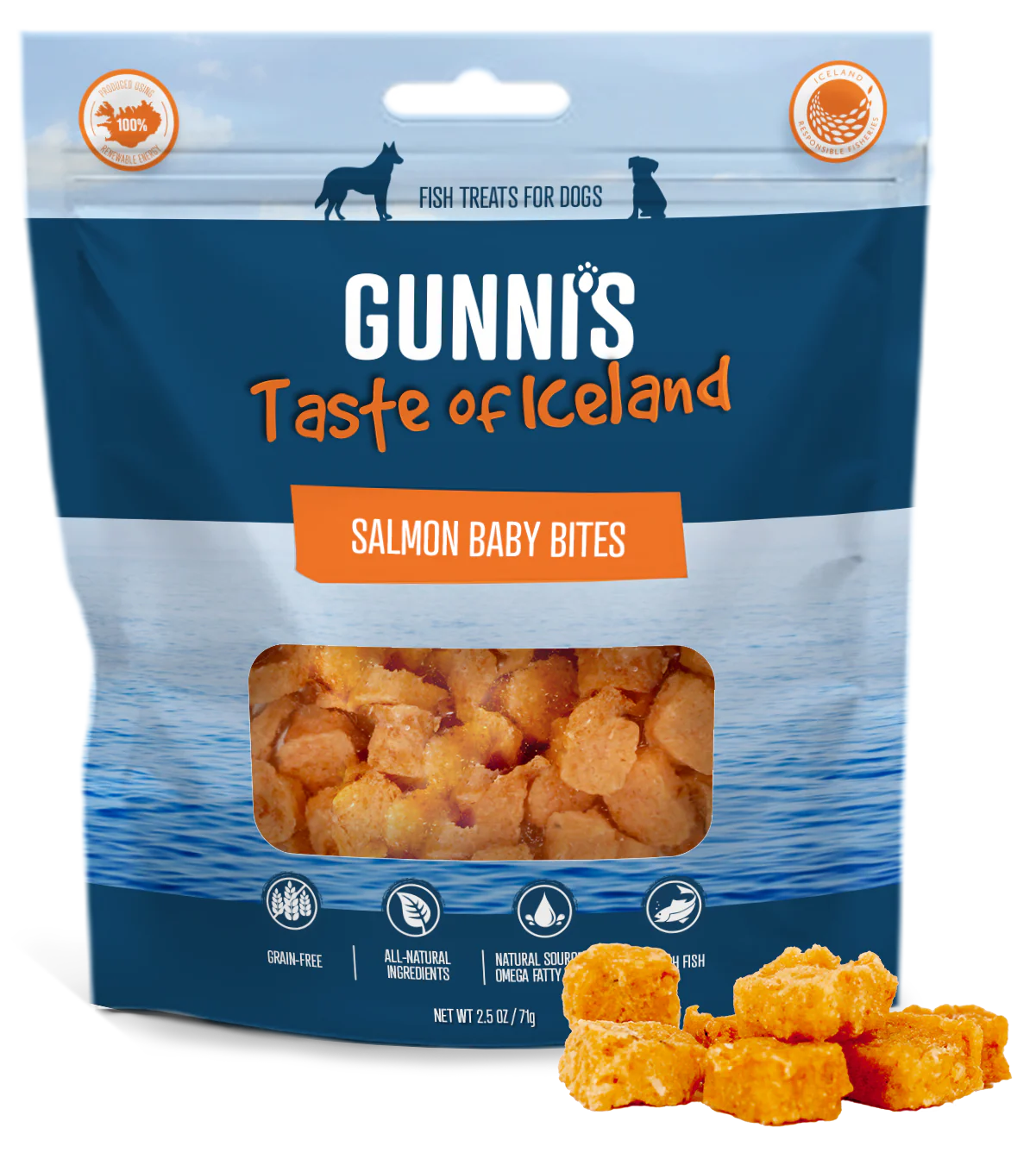 Salmon recipe wafers dog treats rich in omega-3 for training