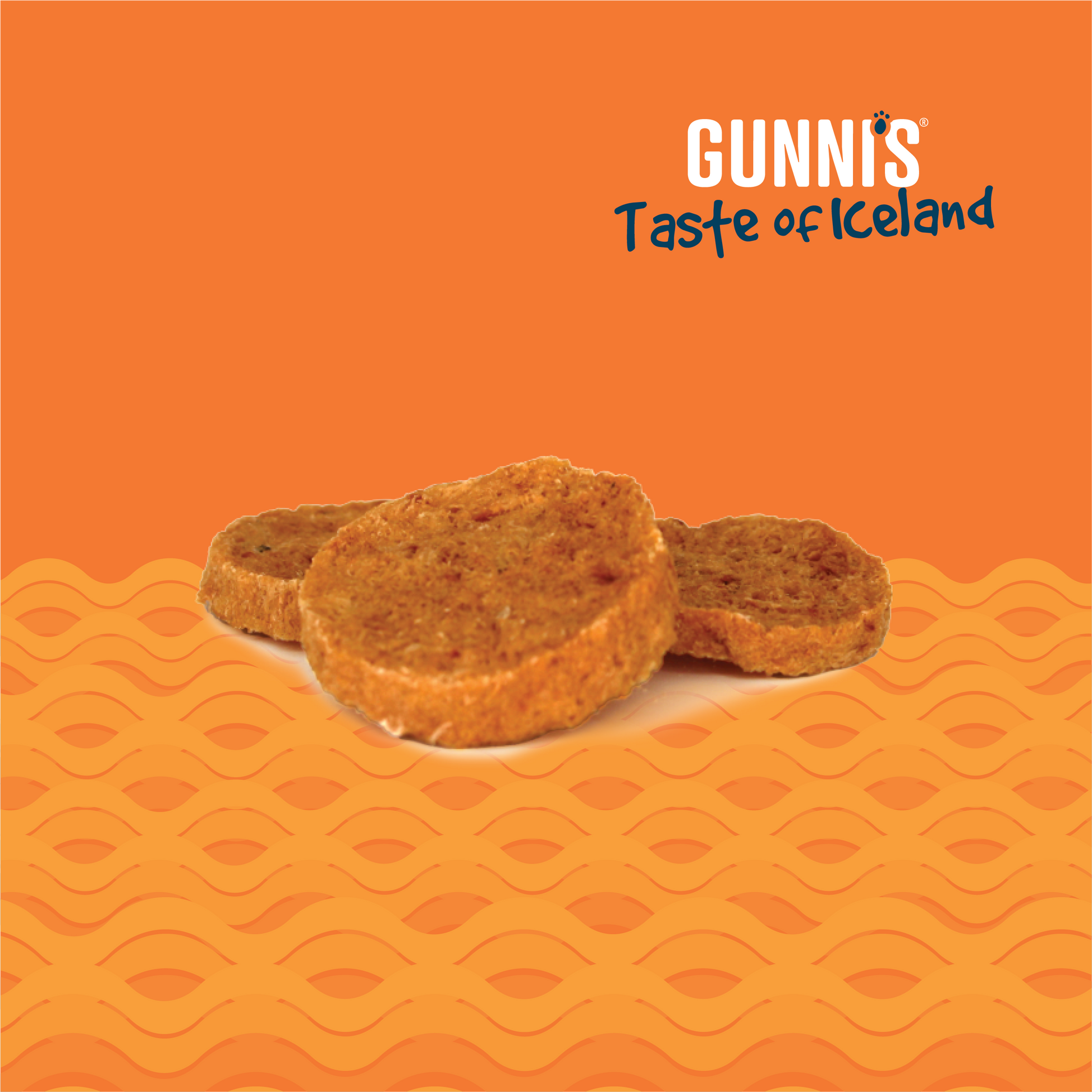 Thin, crunchy salmon recipe wafers dog treats rich in omega-3 fatty acids